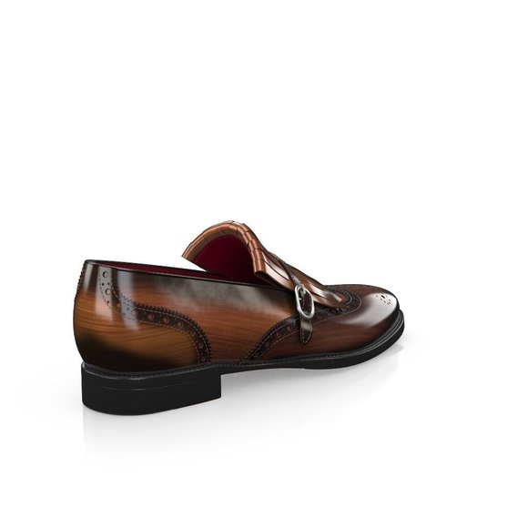 Bashwood Handmade Brown Leather Buckle Style Leather Loafers